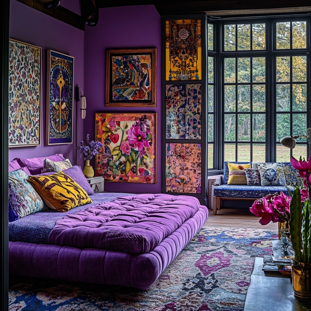 purple farmhouse bedroom 27