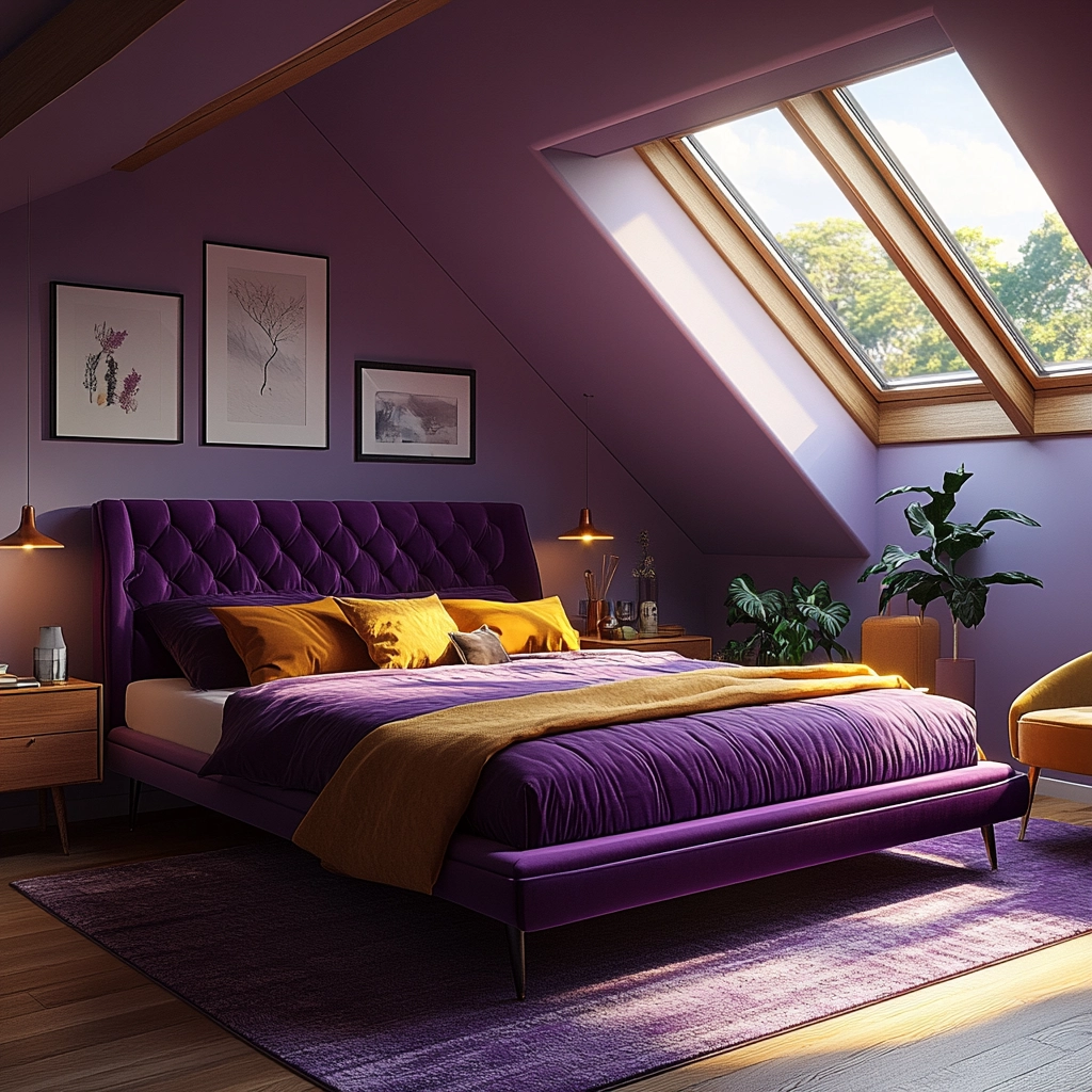 purple farmhouse bedroom 29