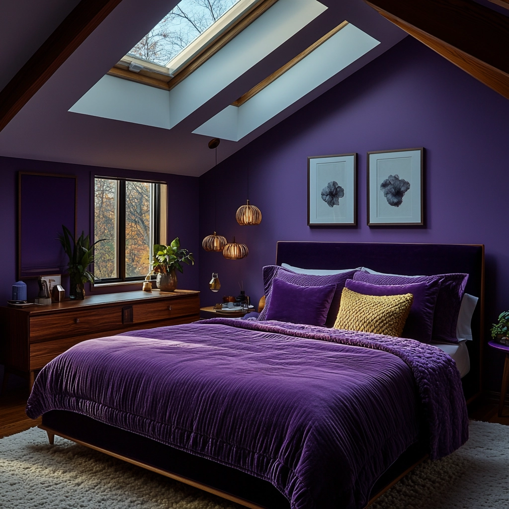 purple farmhouse bedroom 30