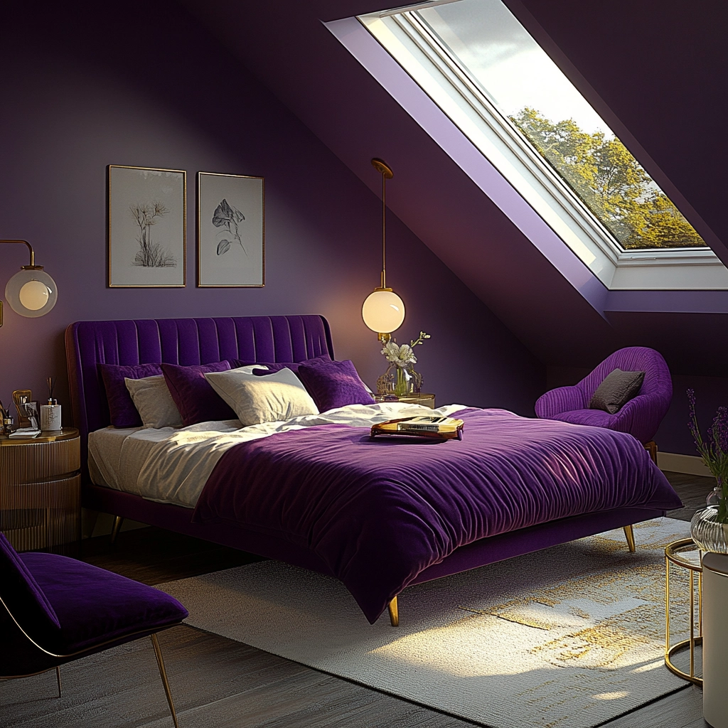 purple farmhouse bedroom 31