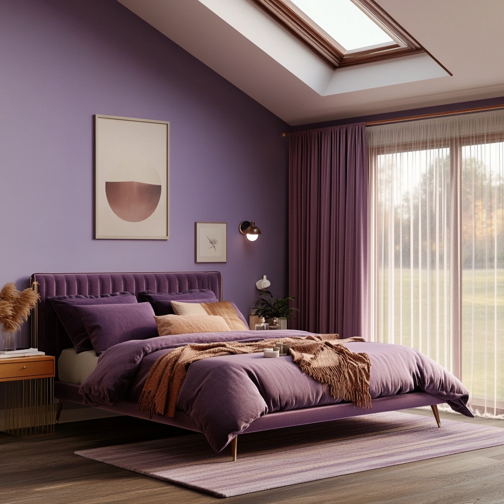 purple farmhouse bedroom 32