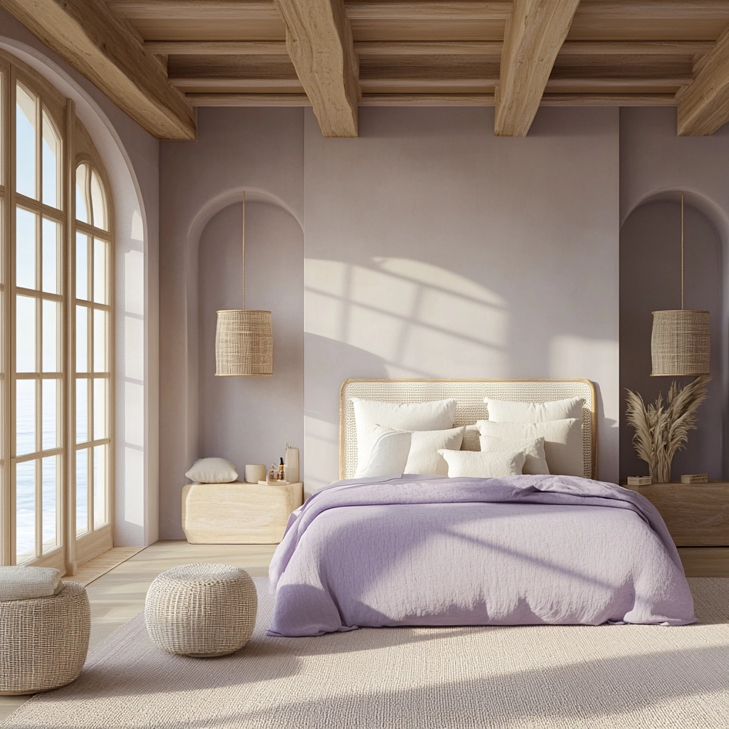 purple farmhouse bedroom 35