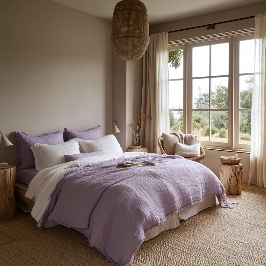 purple farmhouse bedroom 36