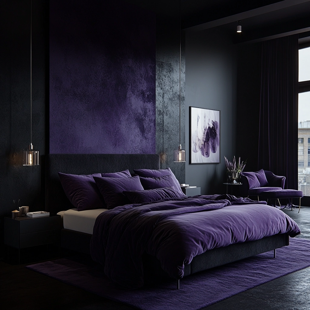 purple farmhouse bedroom 41