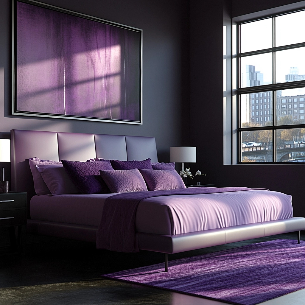purple farmhouse bedroom 42