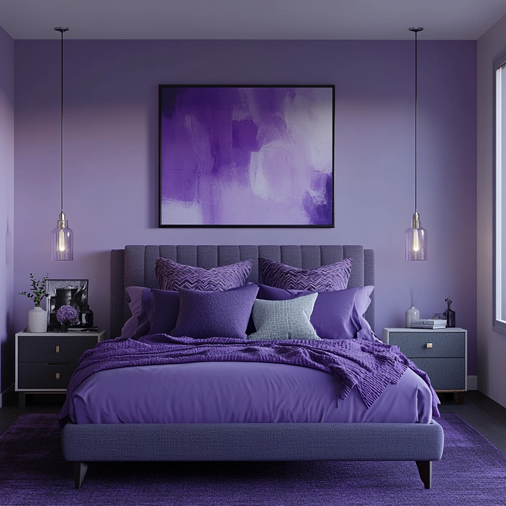 purple farmhouse bedroom 43