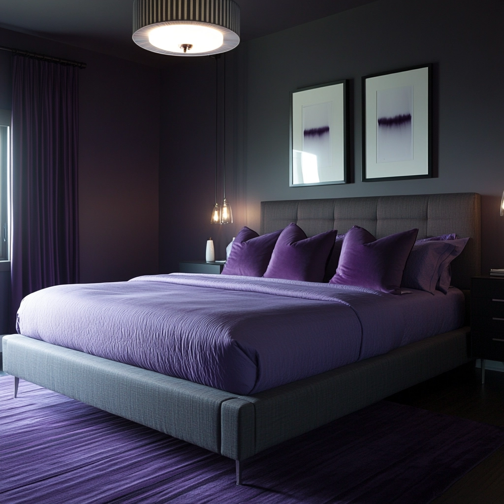 purple farmhouse bedroom 44