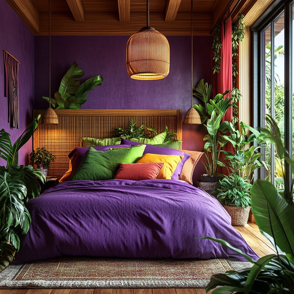 purple farmhouse bedroom 46