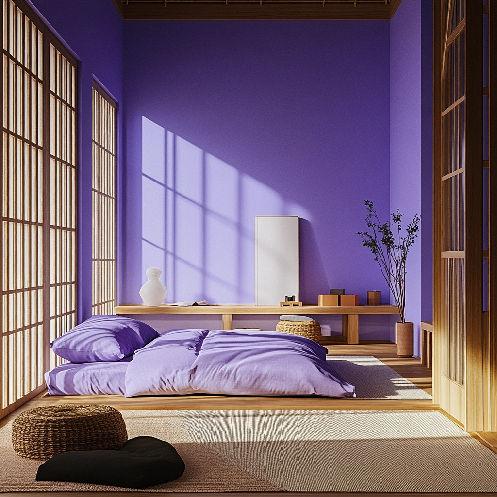 purple farmhouse bedroom 49
