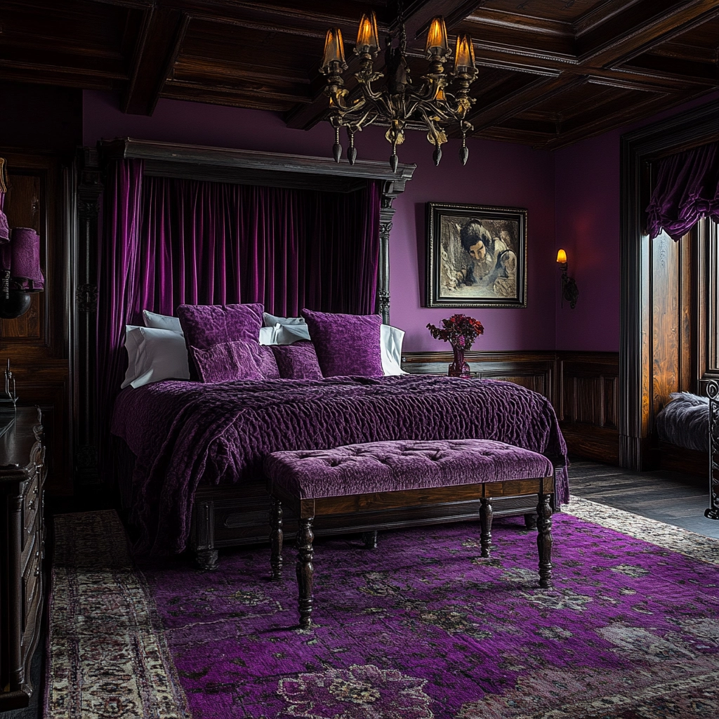 purple farmhouse bedroom 53