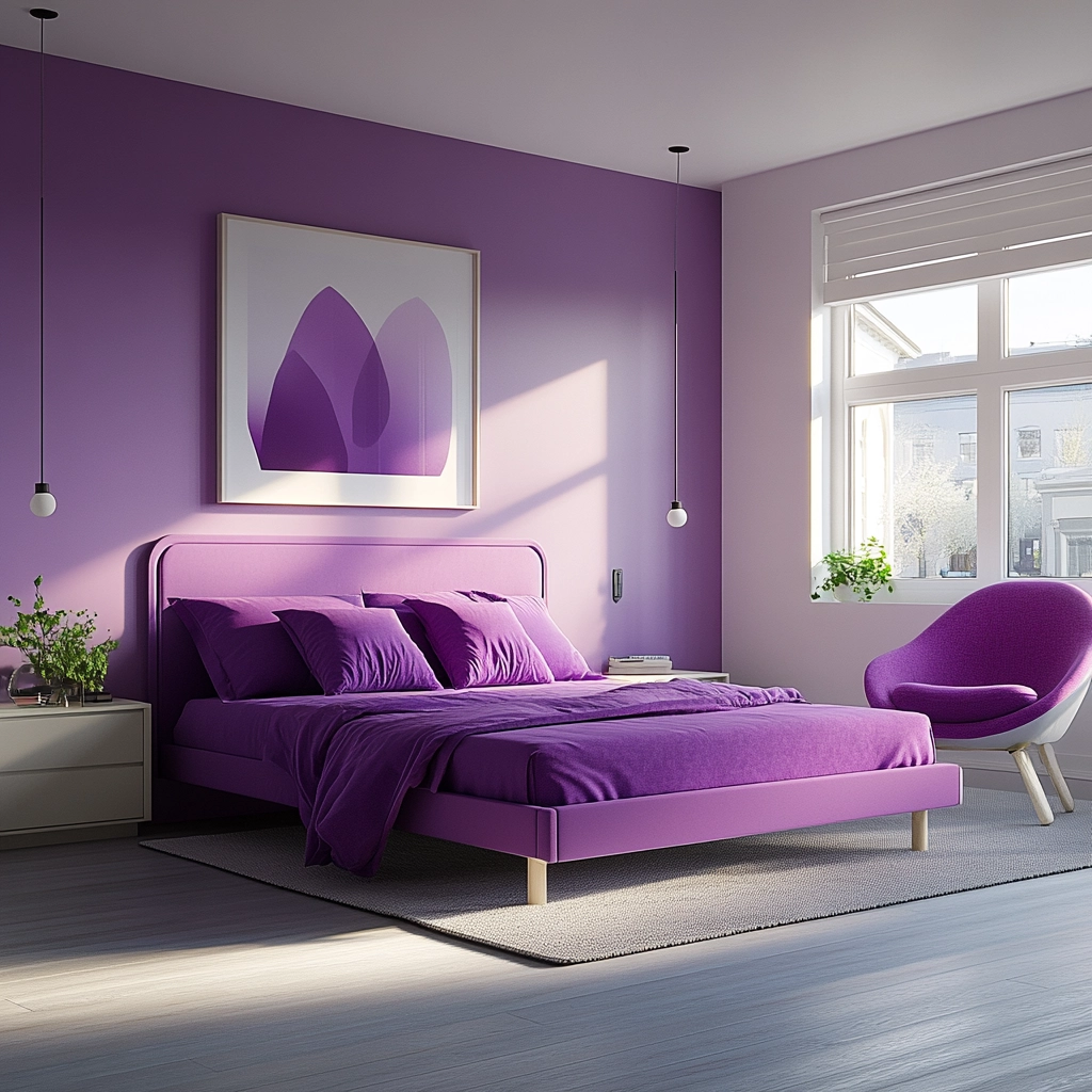 purple farmhouse bedroom 73