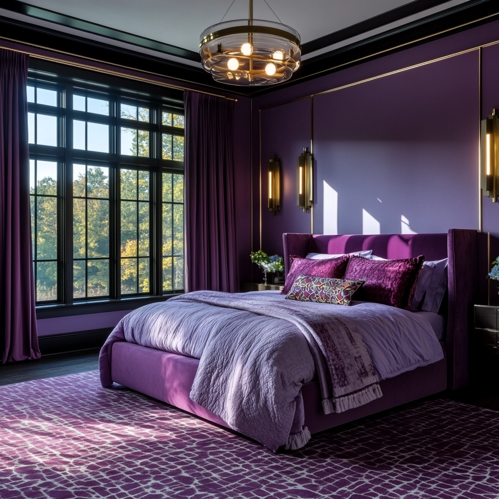 purple farmhouse bedroom 77