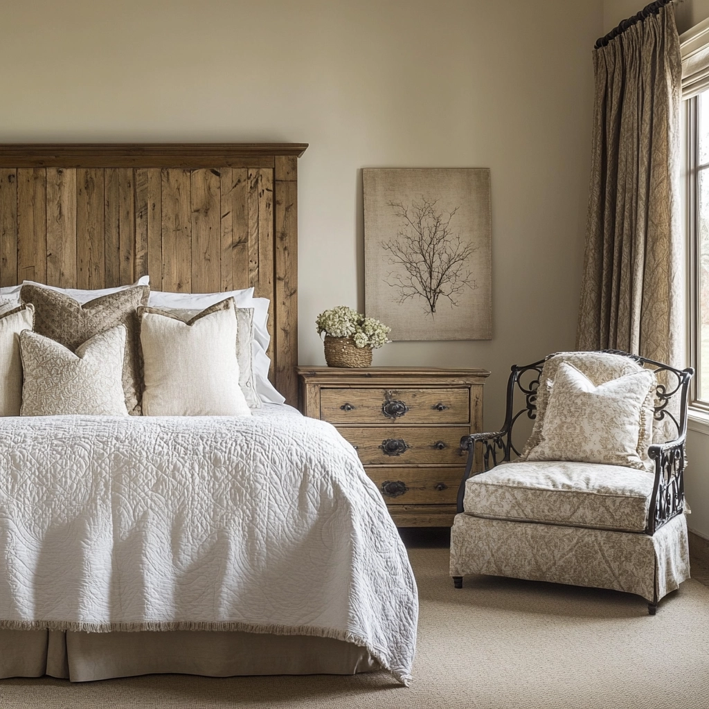 rustic farmhouse bedroom decor ideas 25