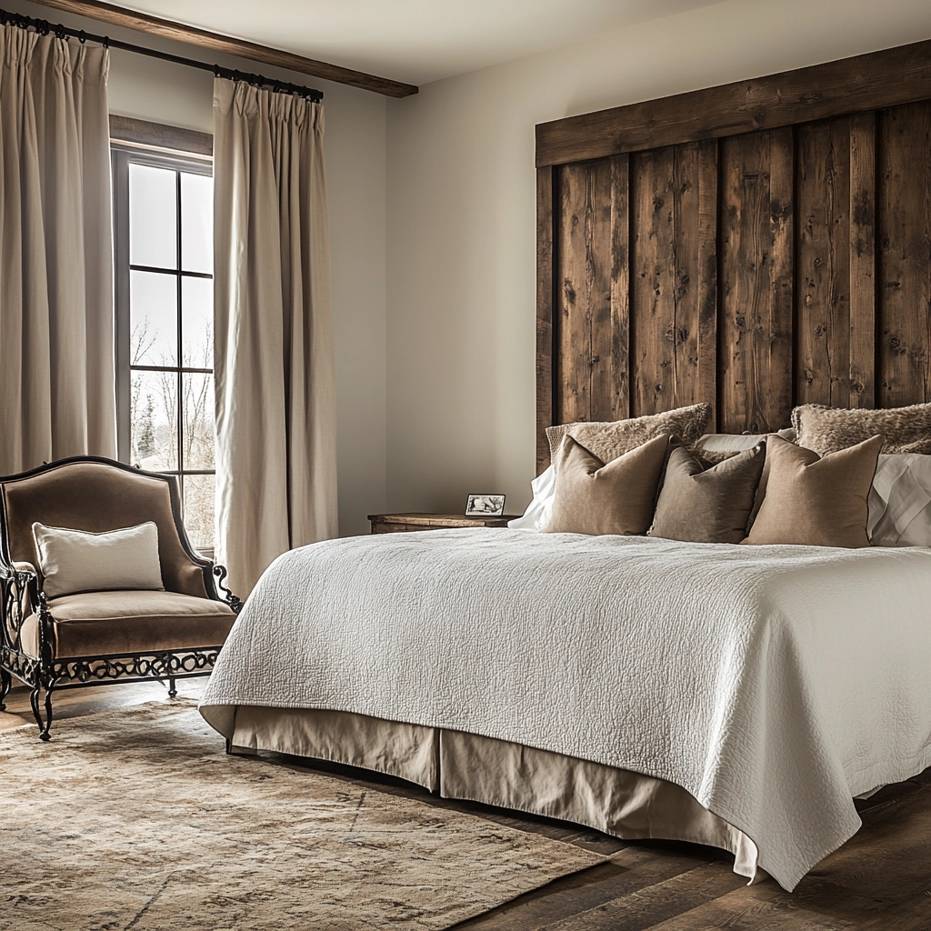 rustic farmhouse bedroom decor ideas 27