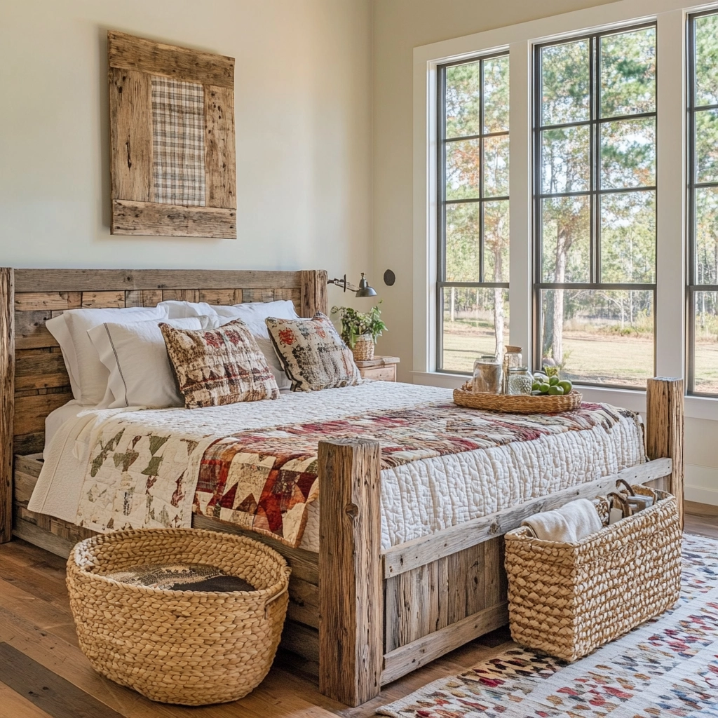 rustic farmhouse bedroom decor ideas 3