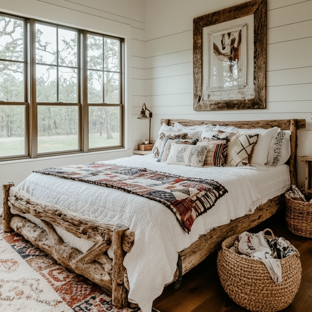 rustic farmhouse bedroom decor ideas 4