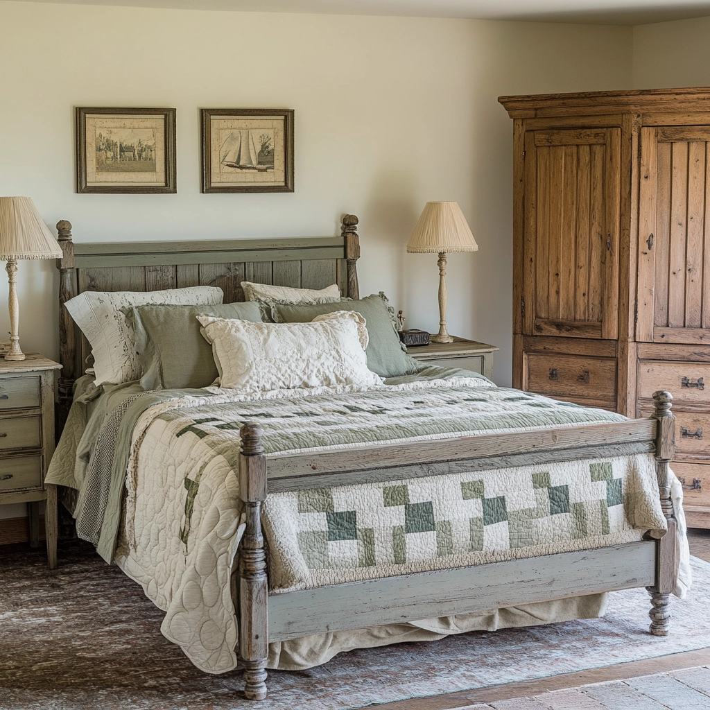 sage farmhouse bedroom 75