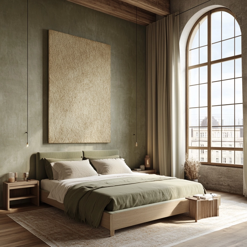 sage green farmhouse bedroom 12