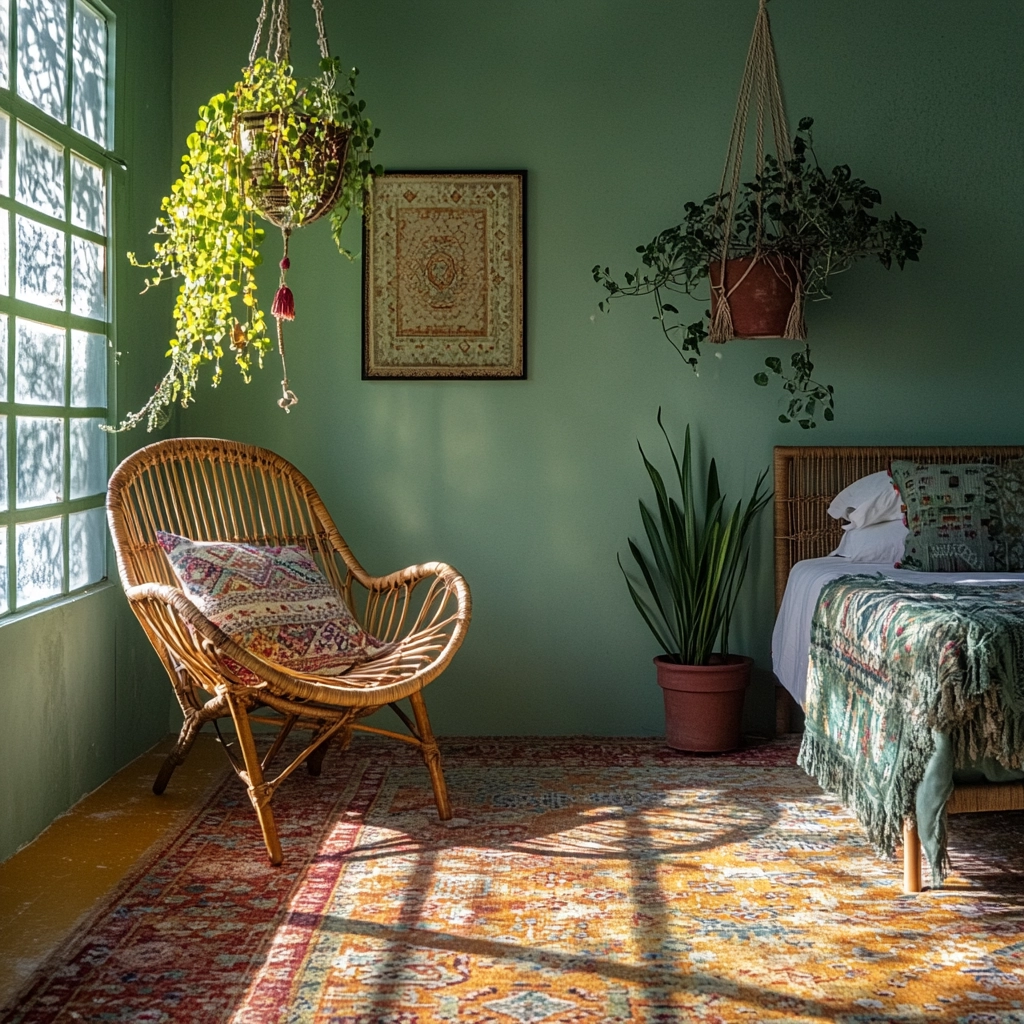 sage green farmhouse bedroom 13