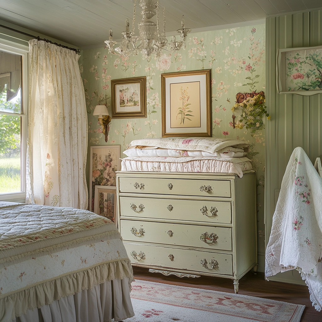 sage green farmhouse bedroom 18