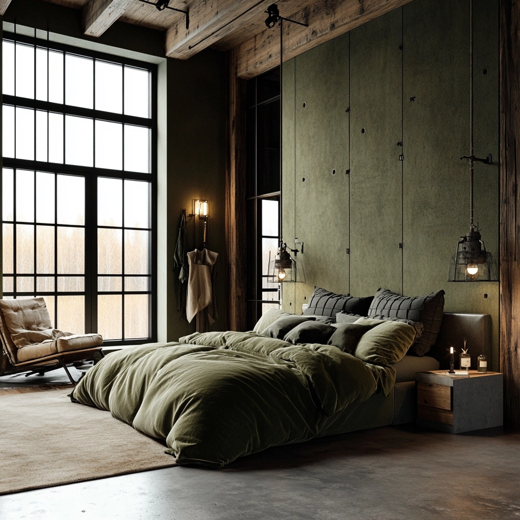 sage green farmhouse bedroom 24