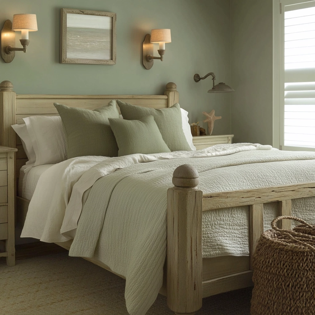 sage green farmhouse bedroom 25