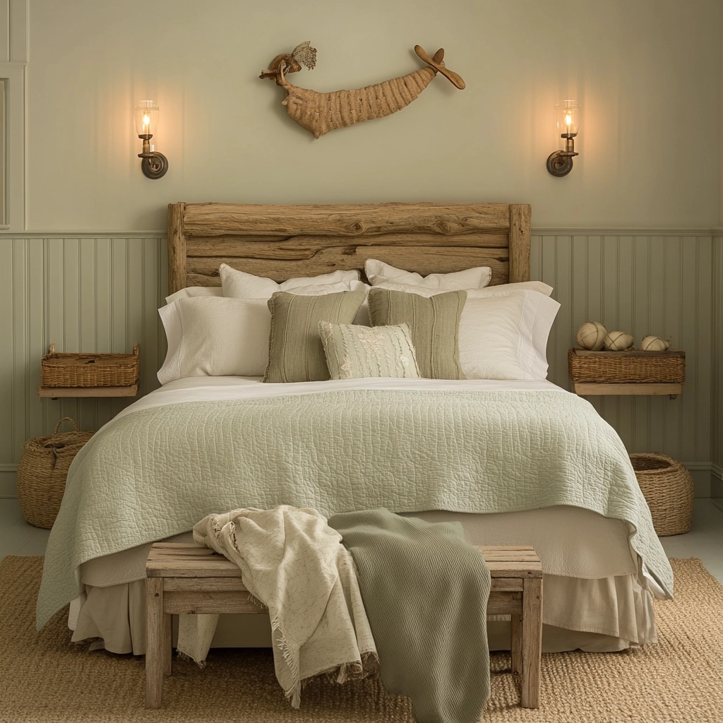 sage green farmhouse bedroom 27