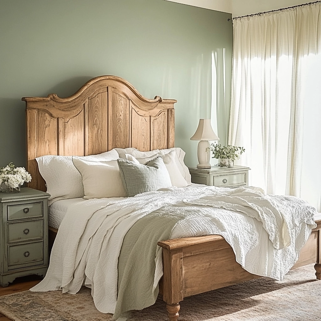 sage green farmhouse bedroom 3