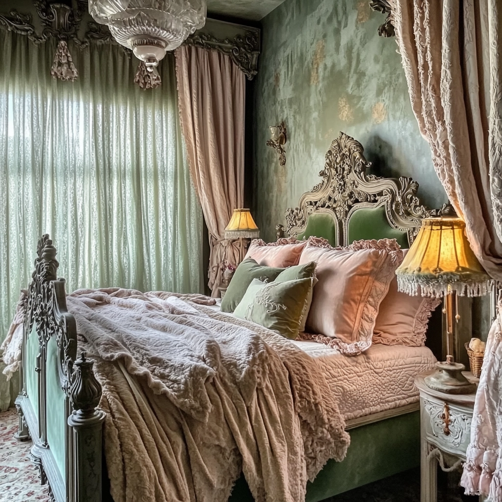 sage green farmhouse bedroom 30