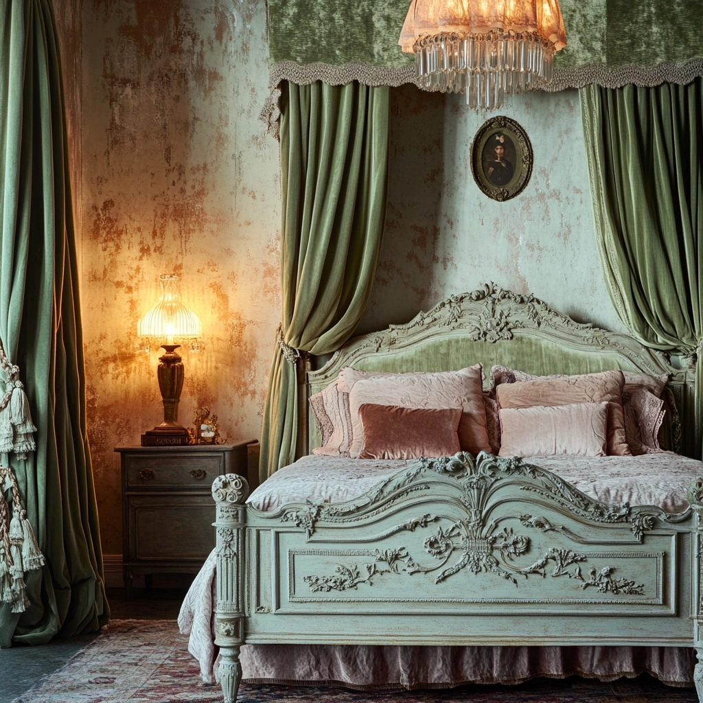 sage green farmhouse bedroom 31