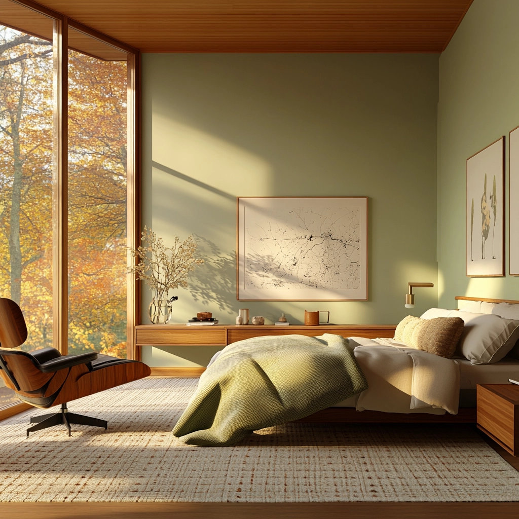 sage green farmhouse bedroom 43