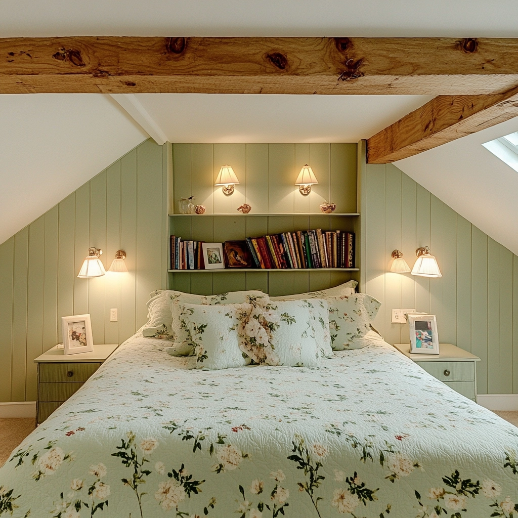 sage green farmhouse bedroom 47