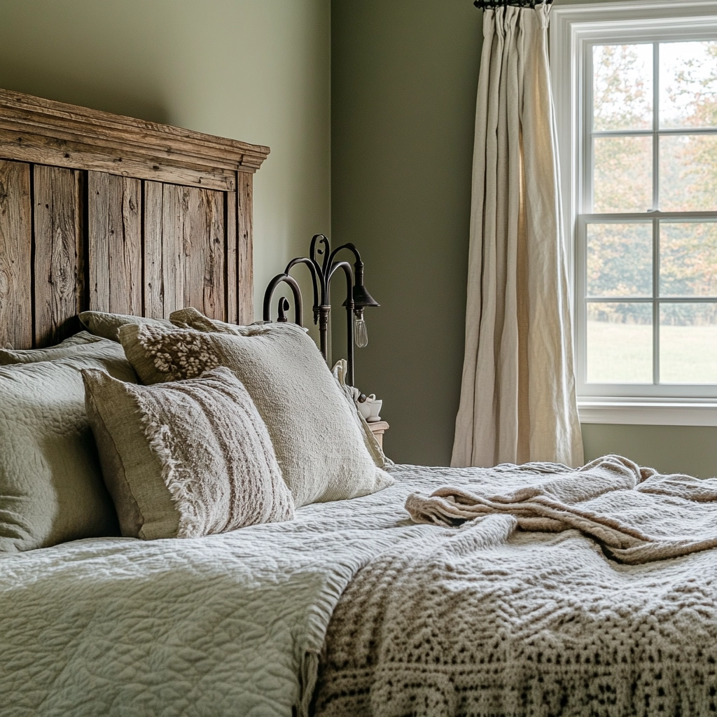 sage green farmhouse bedroom 50