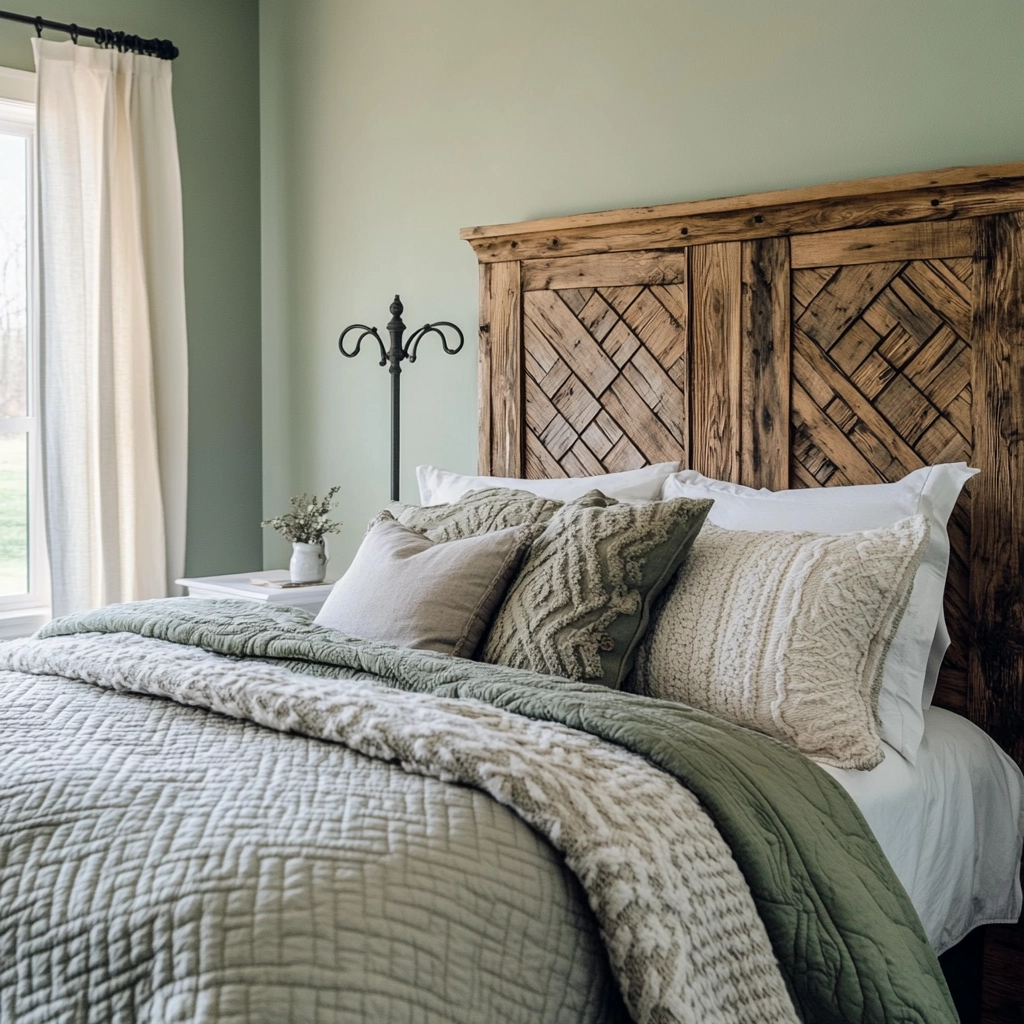 sage green farmhouse bedroom 52