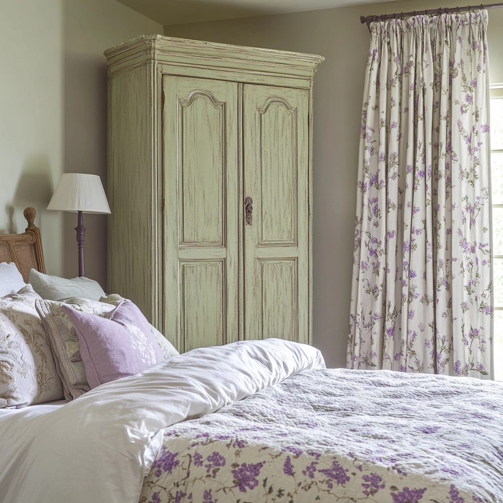sage green farmhouse bedroom 57