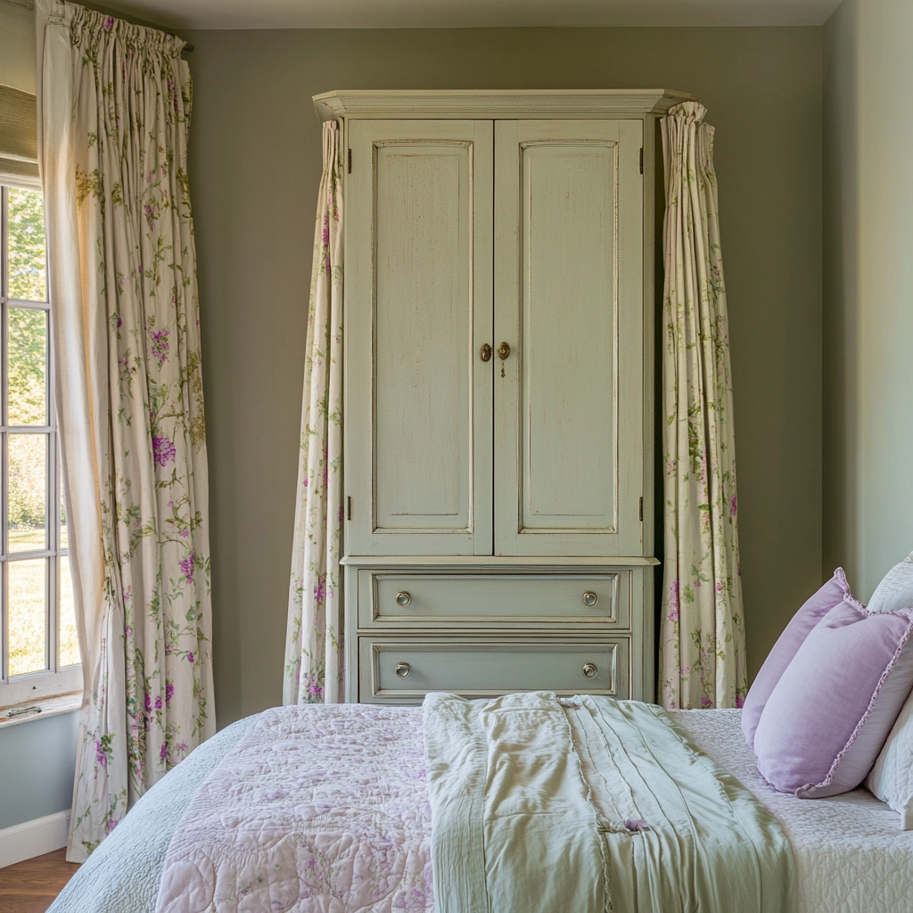 sage green farmhouse bedroom 59