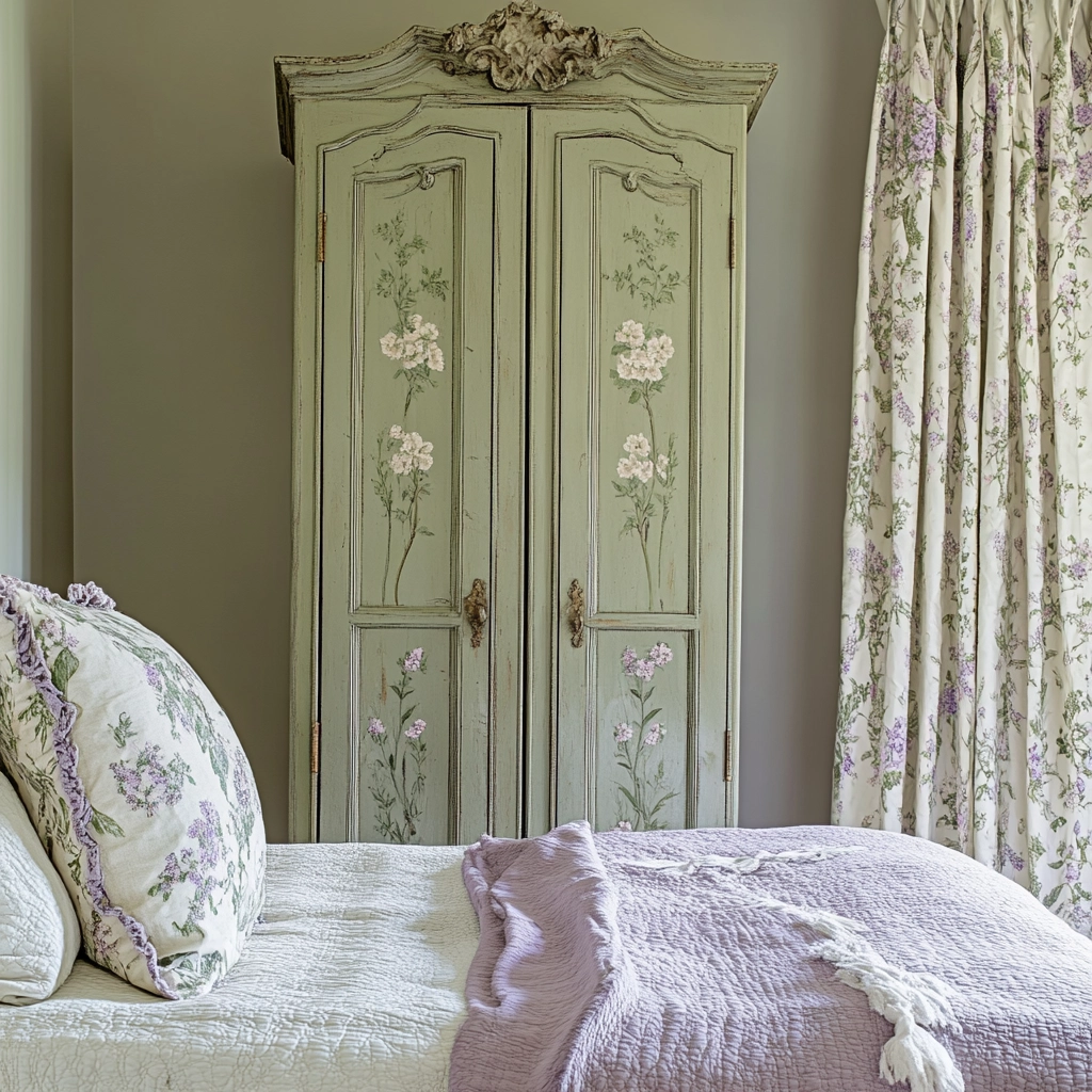 sage green farmhouse bedroom 60