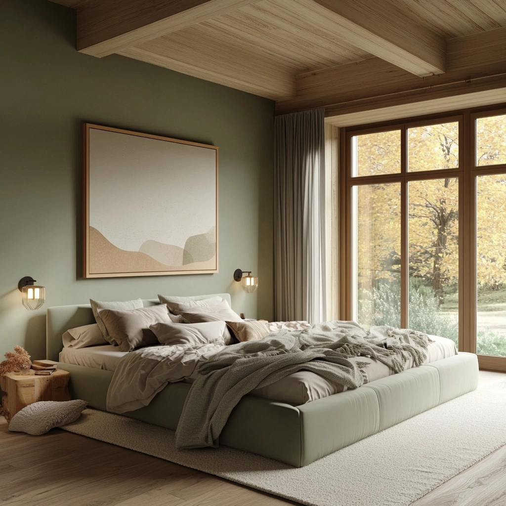 sage green farmhouse bedroom 64