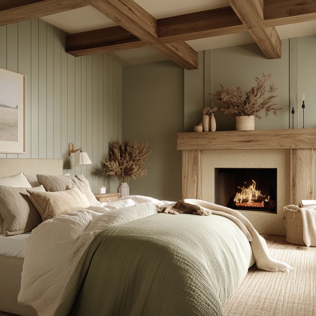 sage green farmhouse bedroom 65