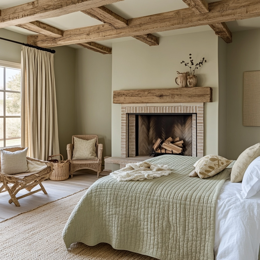 sage green farmhouse bedroom 67