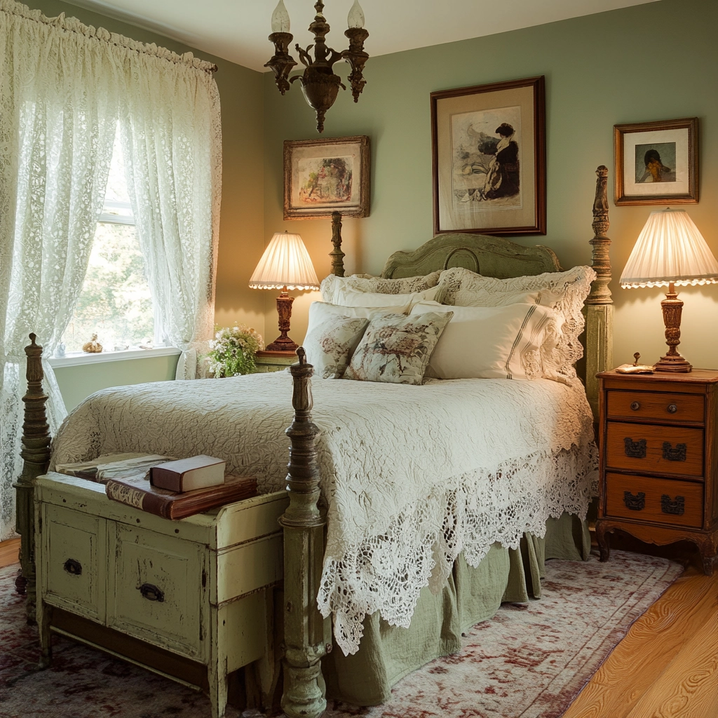 sage green farmhouse bedroom 71