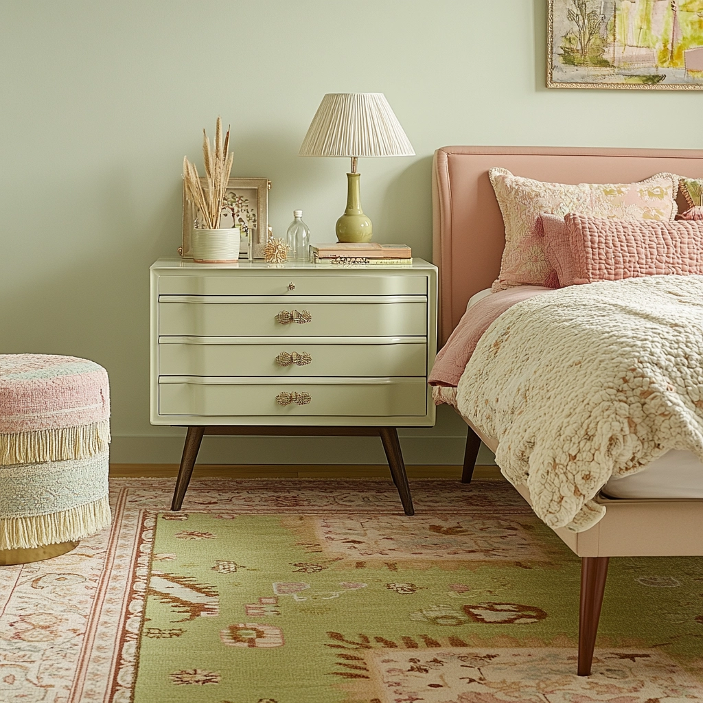 sage green farmhouse bedroom 73