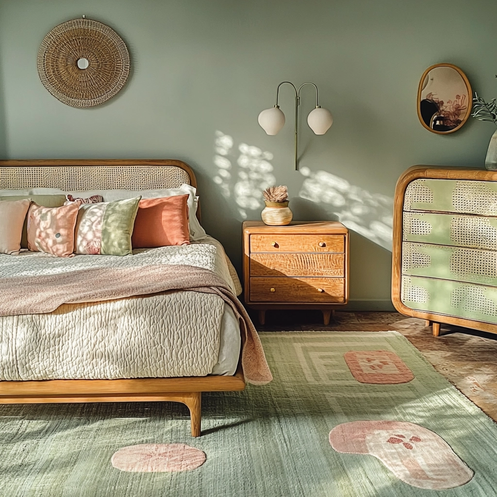 sage green farmhouse bedroom 74