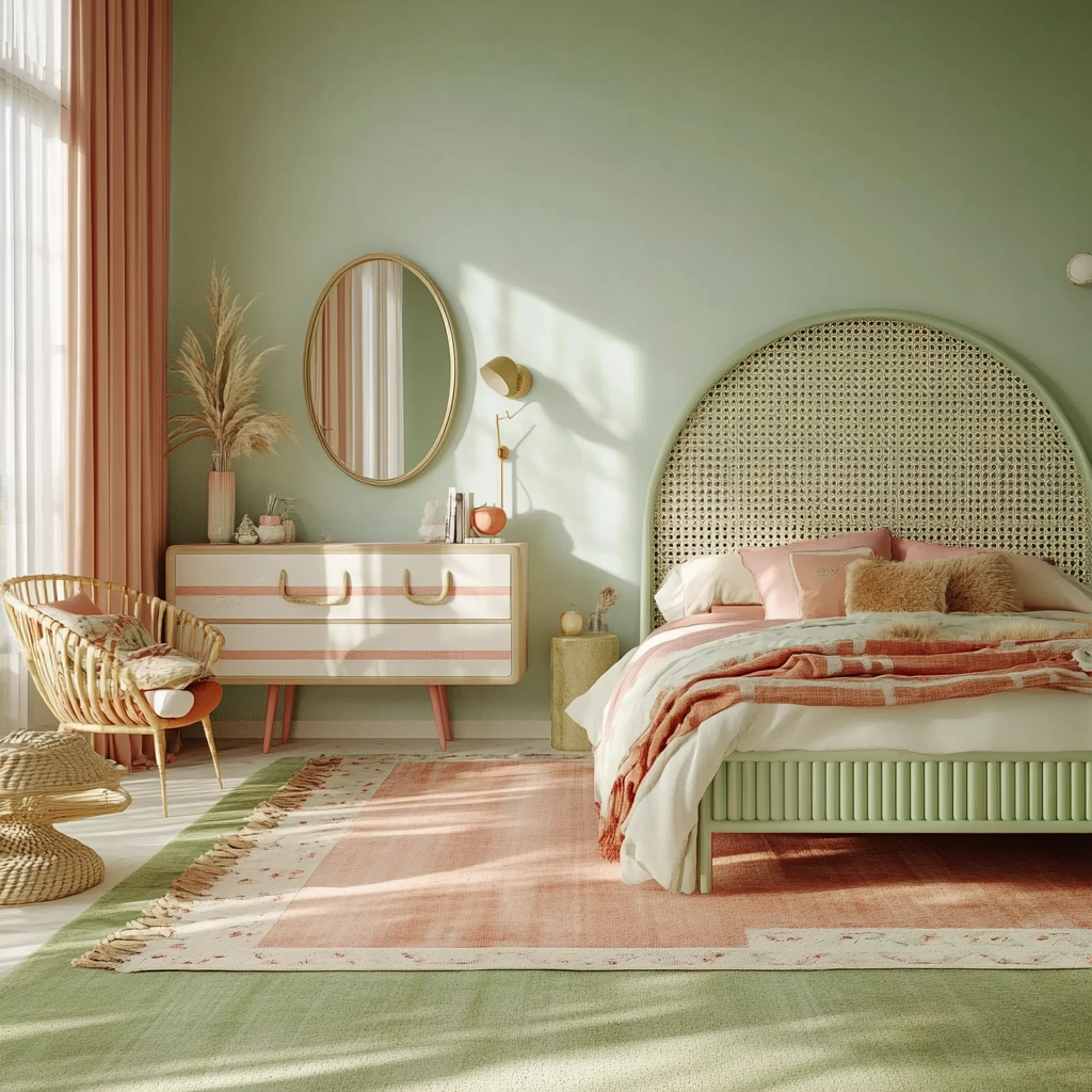 sage green farmhouse bedroom 76