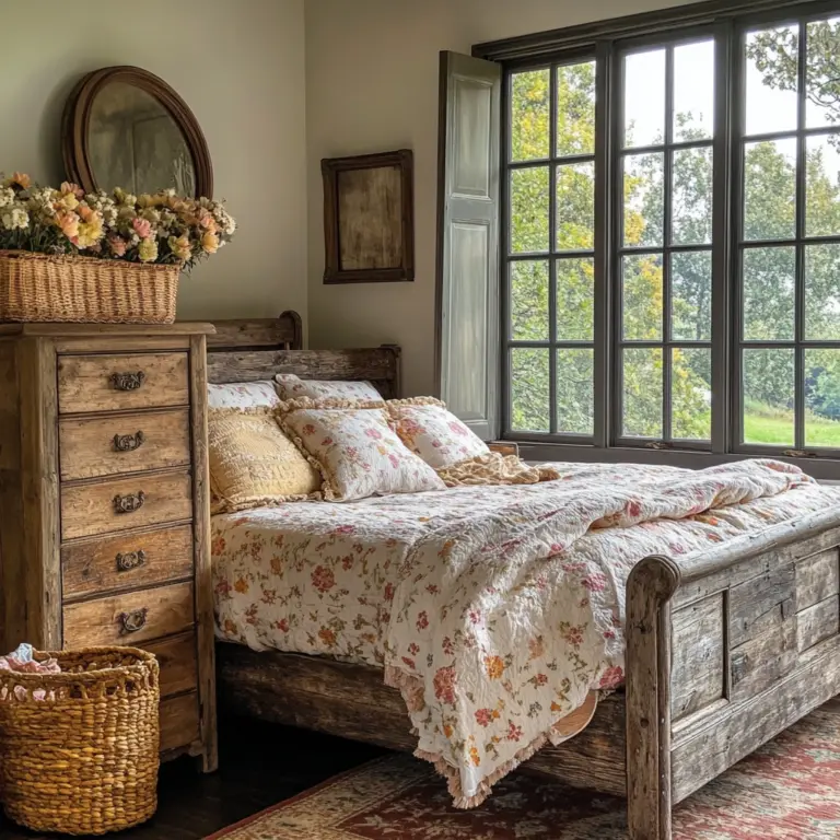 vintage farmhouse bedroom decor 1