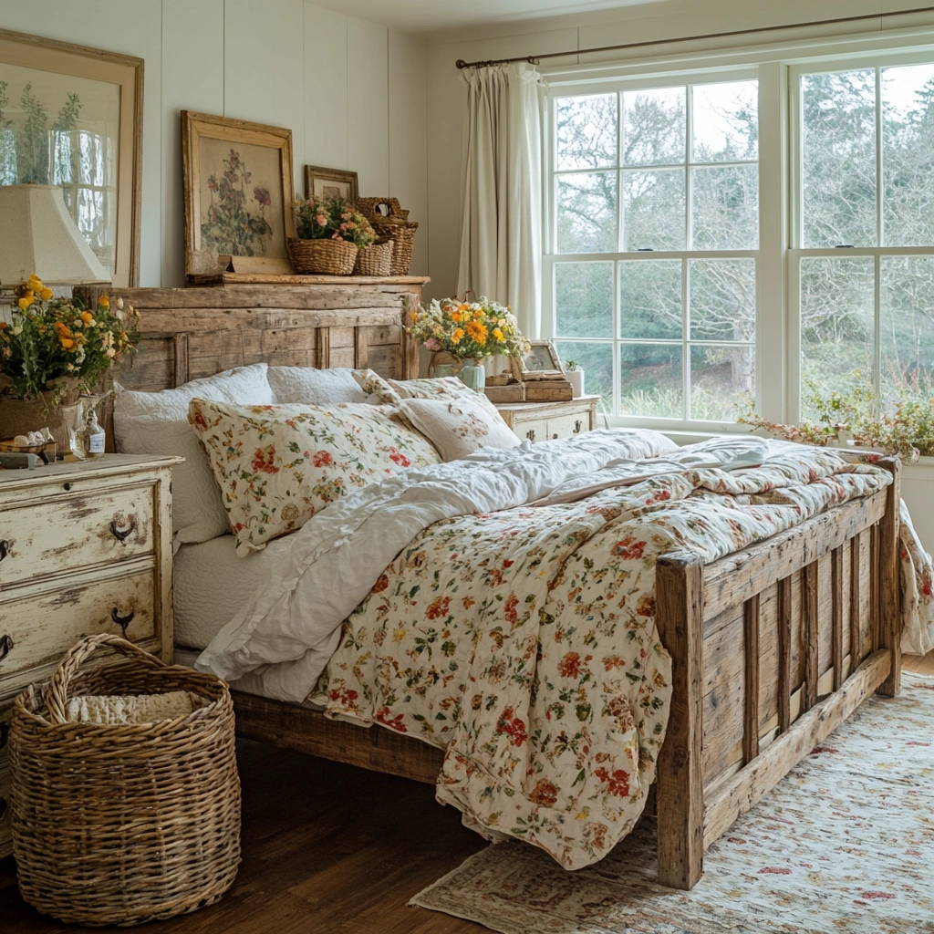vintage farmhouse bedroom decor 2