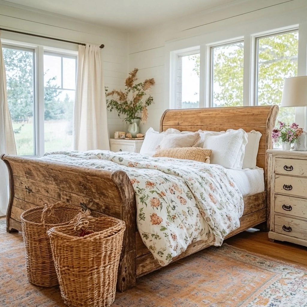 vintage farmhouse bedroom decor 3