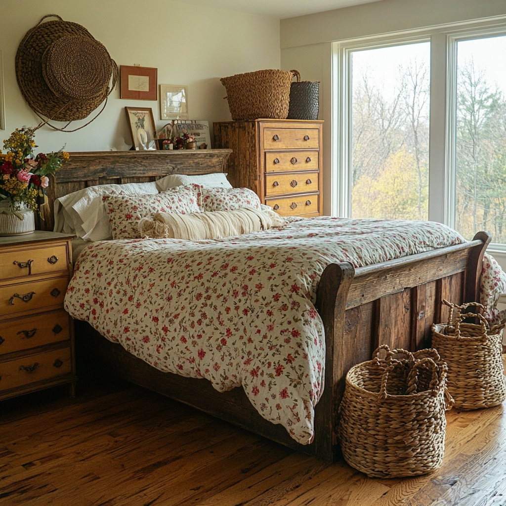 vintage farmhouse bedroom decor 4