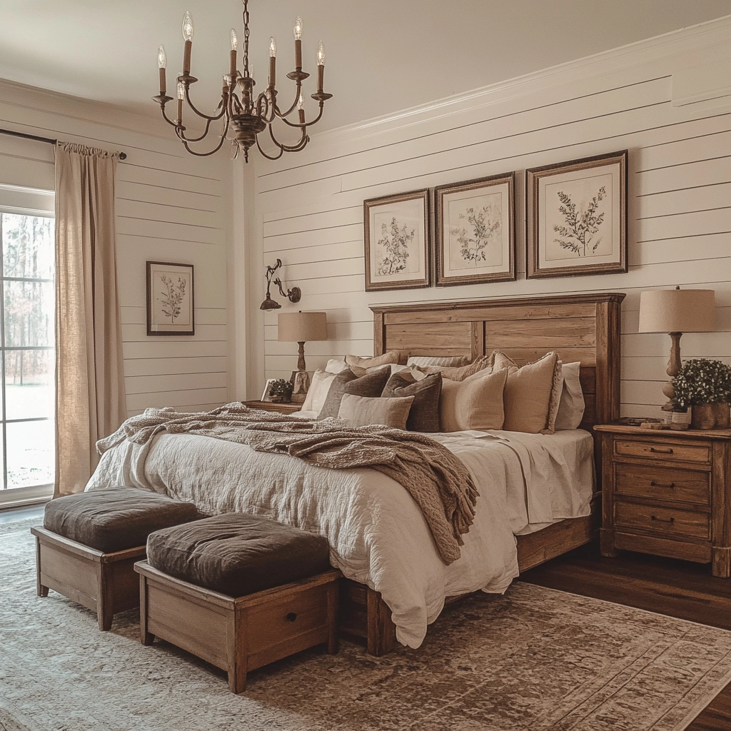 vintage farmhouse bedroom ideas 26