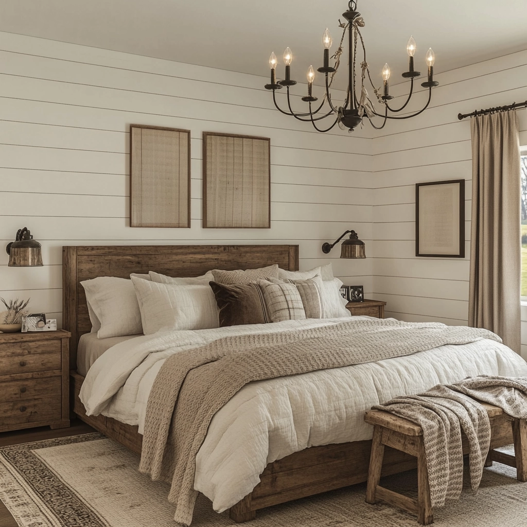 vintage farmhouse bedroom ideas 27
